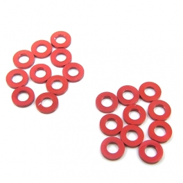Yeah Racing Arandelas M3 1mm Aluminio Rojo