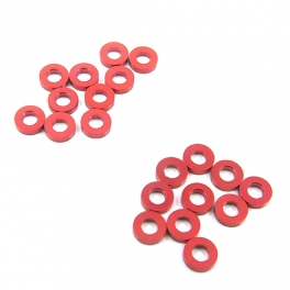 Yeah Racing Arandelas M3 1.5mm Aluminio Rojo