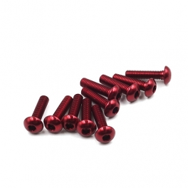 Yeah Racing Tornillos 3x12mm Cabeza Redonda de Aluminio 7075 Allen Rojo