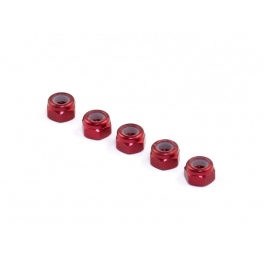 Roche Tuerca M3 de Aluminio con Freno (Rojo), 5 pcs