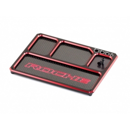 Roche Bandeja de Aluminio/Carbono con Im&aacute;n, Aligerada, Negra-Roja