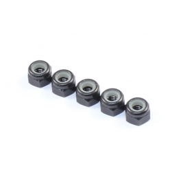 Radtec M3x5.5 Aluminum Lock Nuts, 5 pcs, Black