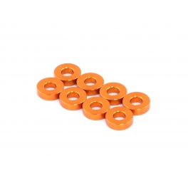 Radtec 3x7x2.0mm Aluminum Damper Spacer, 8 pcs, Orange