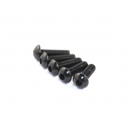 Radtec M3x10mm Aluminum Button Head Screw, Black, 5 pcs