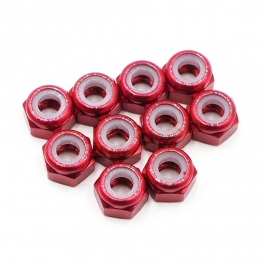 Yeah Racing Tuercas de Aluminio 3mm con Freno Rojo