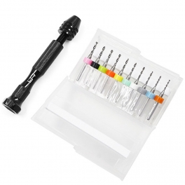 Yeah Racing 1.1-2.0mm Steel Twist Drill 10 in 1 Set with Aluminum Handle