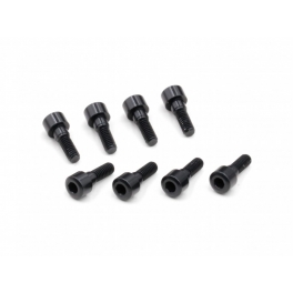 Roche Tornillos de Cabeza Cil&iacute;ndrica M2.5x8mm de Aluminio para Ruedas, negro, 8pcs