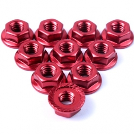 Yeah Racing Tuercas Dentadas Aluminio 4mm rojas